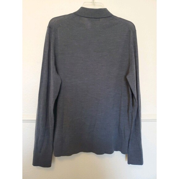 The Men's Store Bloomingdale's Merino Wool Gray Sweater Mens L Large Collared - Picture 16 of 16